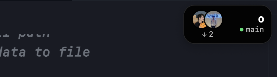 Screenshot showing code changes being detected
